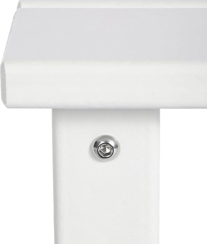 Costaelm Kids Outdoor Side Table, Small Patio HDPE Adirondack Square Table, Porch End Table for Outside Pool Garden, White