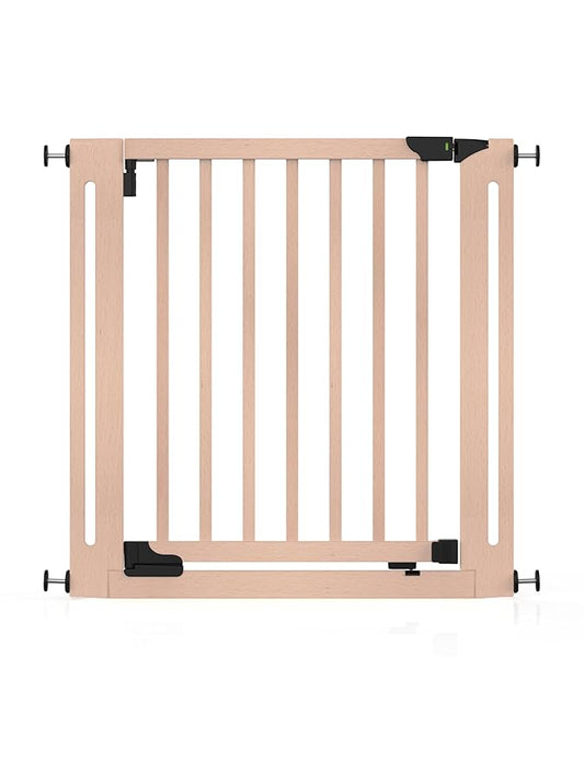 SizeWise™ Wood Pressure Mounted Safety Gate 31.1"-35" | Extra-Wide Passage | Auto-Close Two-Way Opening for Doorways and Hallways | Easy Installation | PEFC Certified Beech Wood (28.7" Passage)