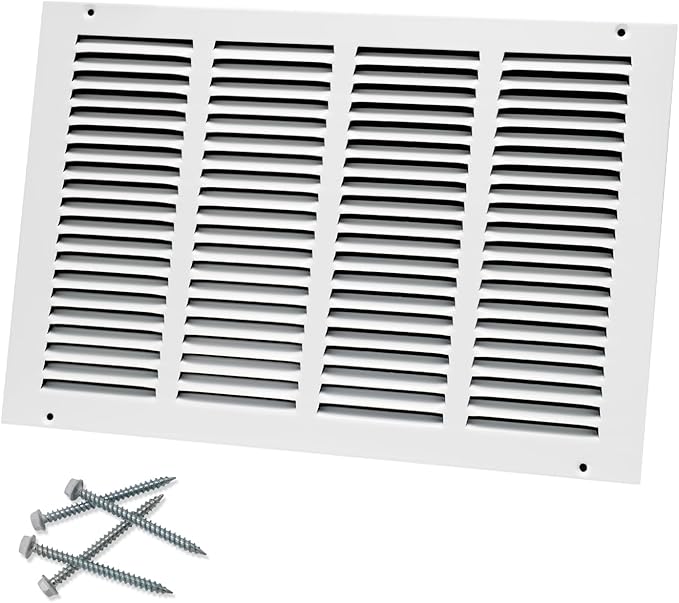 16"W x 10"H [Duct Opening Size] Steel Return Air Grille, Air Return Vent Cover for Ceiling and Sidewall - HVAC Air Vent Covers - [Outer Dimensions: 17.75"W x 11.75"H]
