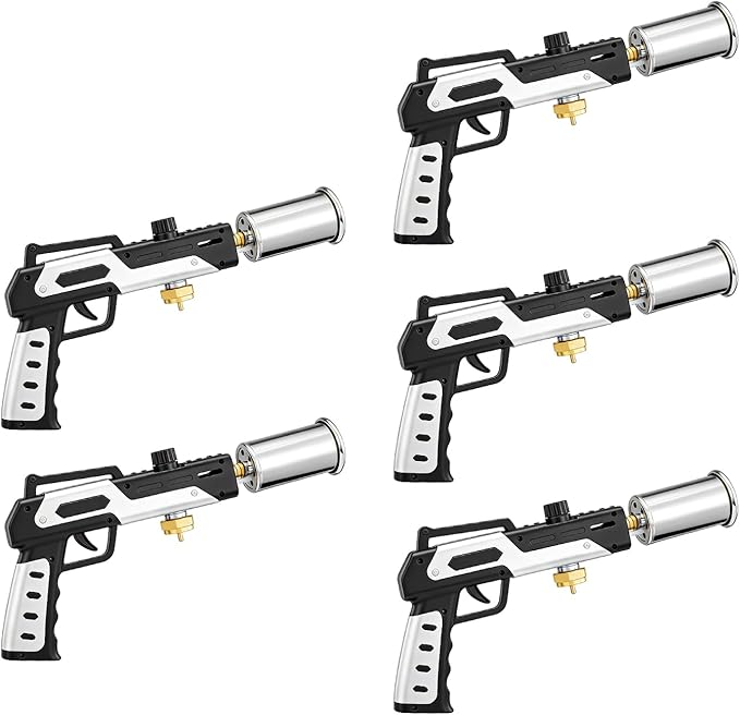 Saker Propane Torch Gun Plus 2026|Blow Torch with Adjustable Flame 3272°F High Heat|Professional Torch for Searing Steak,Welding,Campfire,BBQ|Propane Tank Not Included (5PC)