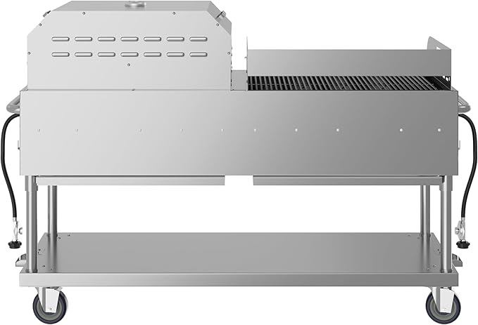 72 in. Full Stainless Steel Commercial Outdoor Propane Gas Grill with 36 in. Griddle and 36 in.Pizza Oven, ETL Listed in Stainless-Steel (CGKIT7-G36P36)