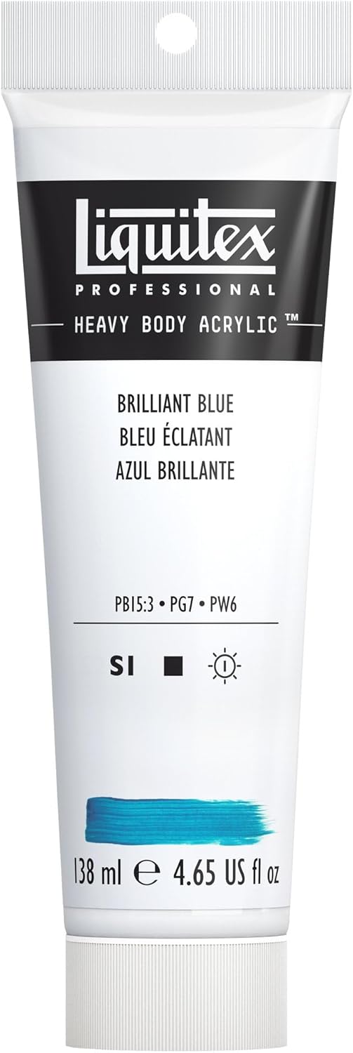 Liquitex Professional Heavy Body Acrylic Paint, 4.65-oz (138ml) Tube, Brilliant Blue