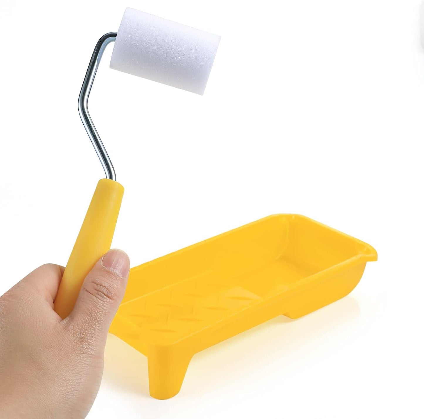 Foam Paint Roller, 2 Inch Mini Paint Roller Kit with High-Density Foam Roller Refills *6, Paint Tray, and Roller Handle, Small Sponge Paint Roller for Touch-ups and Smooth Finishes