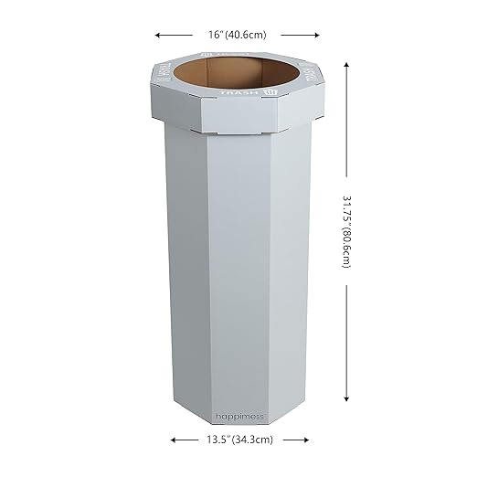 Eyely MPH1300C-SET2 Sal 25-Gallon Disposable Corrugated Cardboard Event Trash Can and Recycling Bin for BBQs, Beach, Parties & Events & Outdoor Activities, Fog Gray (Set of 2)