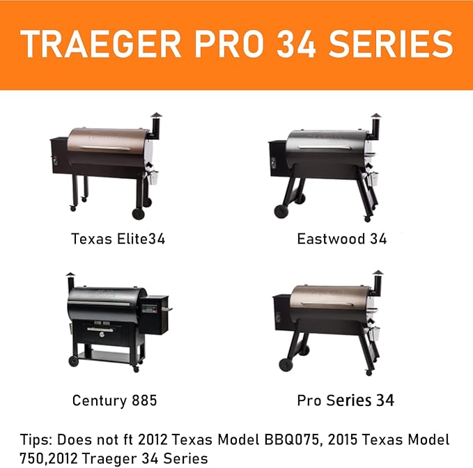 Utheer Folding Front Shelf for Traeger Pro 34, Century 885, Texas Elite 34 Pellet Grills, BAC363 Grill Accessory 37" x 12", Heavy-Duty Steel Table Supports 60 LBS, Foldable Prep & Storage Station