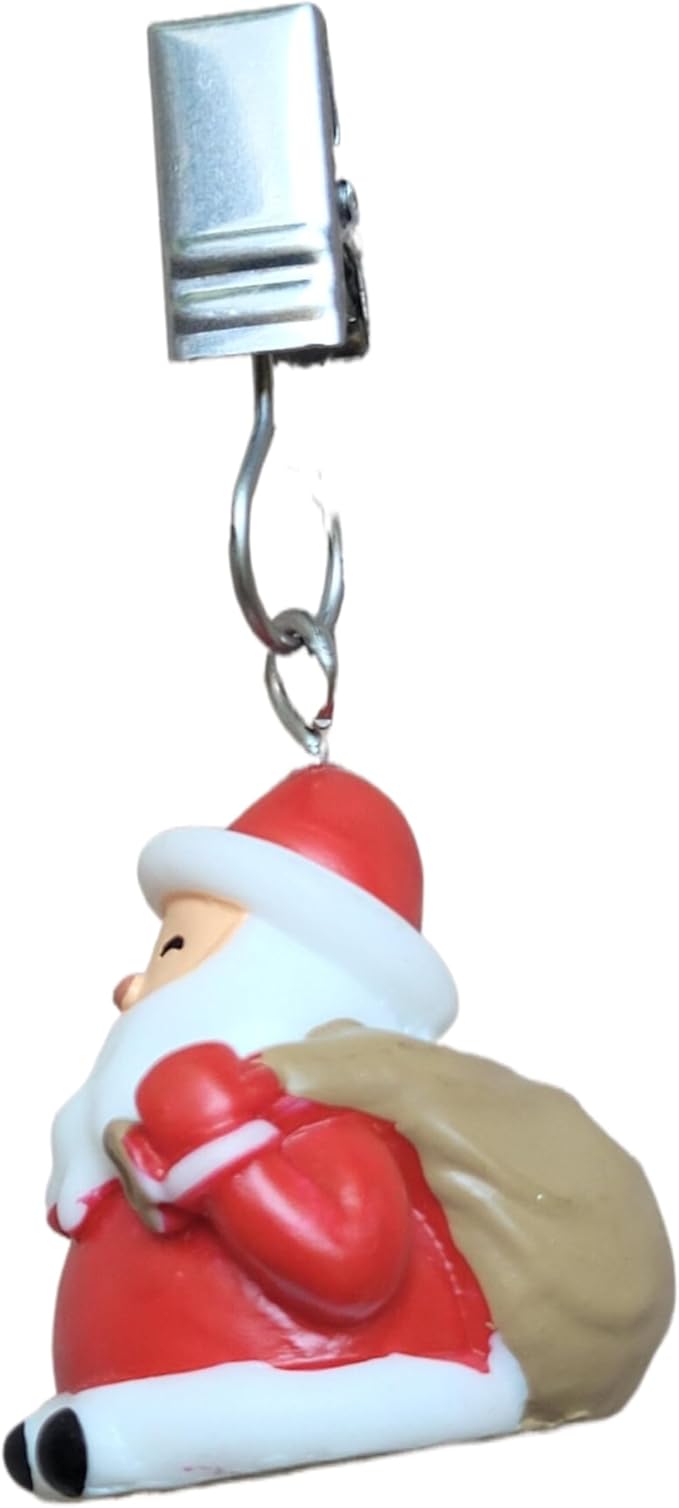 TwoFish Home Set of 4 Santa Claus Gives Presents Resin Table Cover Tablecloth Weights Clips Handicraft Tablecloth Clips