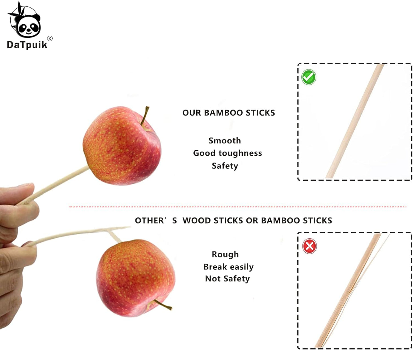 1/4 x 12 Inch 50 PCS Dowel Rods Wood Sticks Wooden Dowel Rods - Unfinished Bamboo Sticks - for Crafts and DIYers