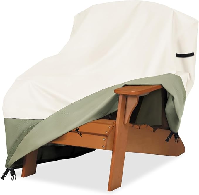 Patio Adirondack Chair Cover 37 W x 40 D x 36 H inches,600D Heavy Duty Waterproof Outdoor Chair Covers,Patio Furniture Covers for Adirondack Chair,Beige