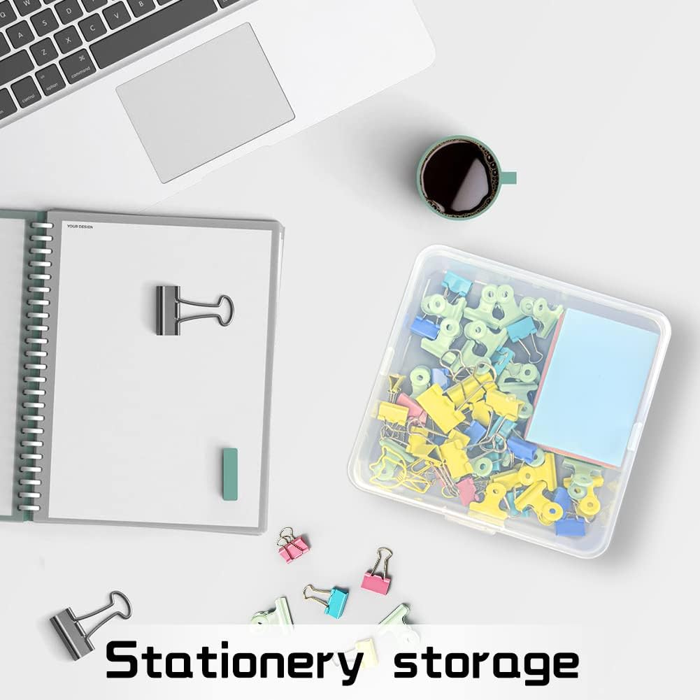 DUOFIRE Small Plastic Box Organizer Box small plastic storage containers small plastic case for Storage Beads, Jewelry and Small Items Square(5.2 x 5.2 x 1.3inch) 2 PACK