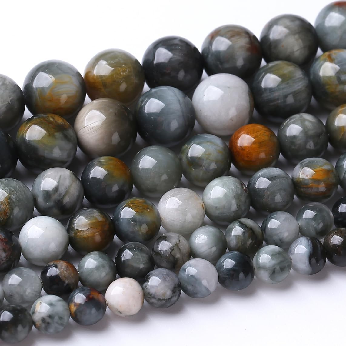 48PCS 8MM Hawk Eye Stone Beads Energy Healing Beads for DIY Jewelry Bracelet Necklace Making for Jewelry Making 15Inch