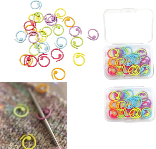 Hilsayum Multicolor Stitch Markers Knitting Stitch Rings Mini Size Crochet Markers Knitting Tool for Sewing Weaving