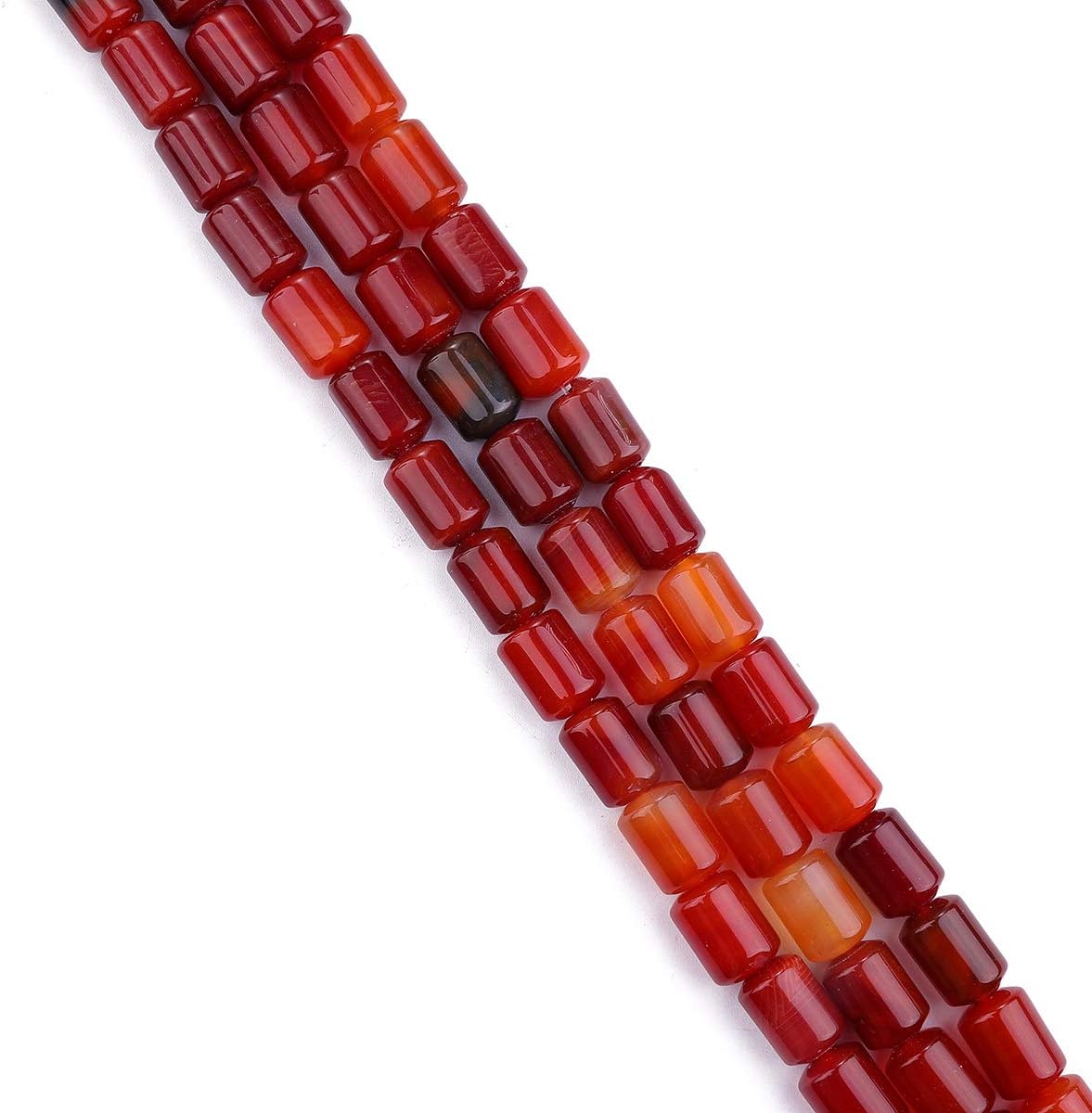Natural Red Agate Cylinder Stone Loose Semi Gemstone Beads for Jewelry Making 10mmx14mm 38cm