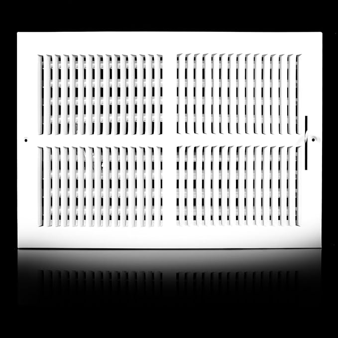 18x12 Vent Register [Duct Opening], Vent Covers for Home Ceiling, Two-Way Ventilation Register, Adjustable Solid Steel Wall Register Vent Cover (18"W x12"H [Duct Opening])