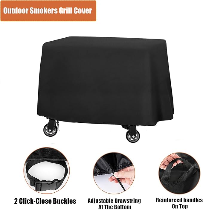 Grill Cover, Waterproof Outdoor Covers for Electric Pellet Smoker Grill- 24" D x 47" W x 44" H