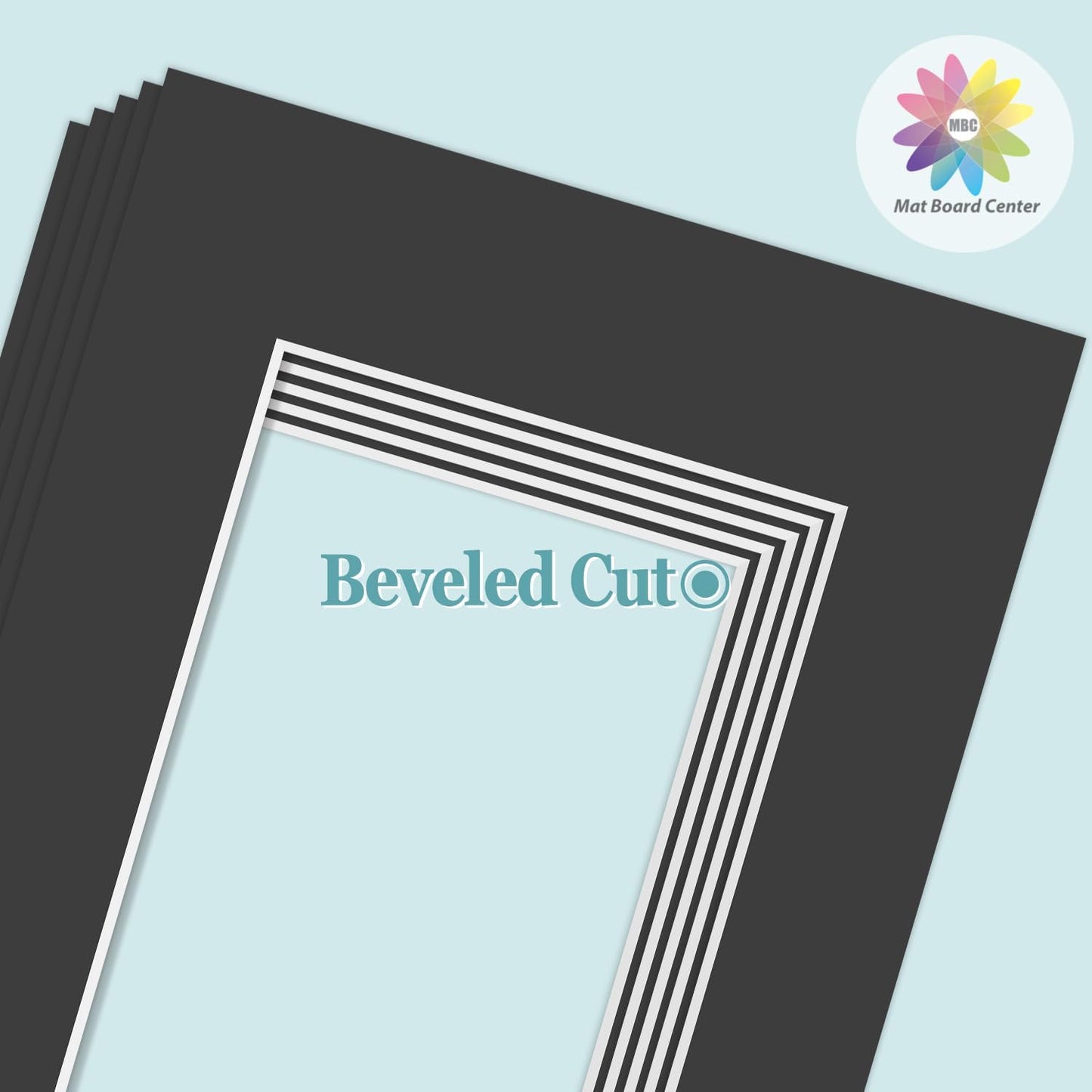MBC Mat Board Center, 10 Pack 11X14 for 9X12 Black Picture Mats Frame Mattes, Bevel Cut, Acid Free, 4-Ply Thickness