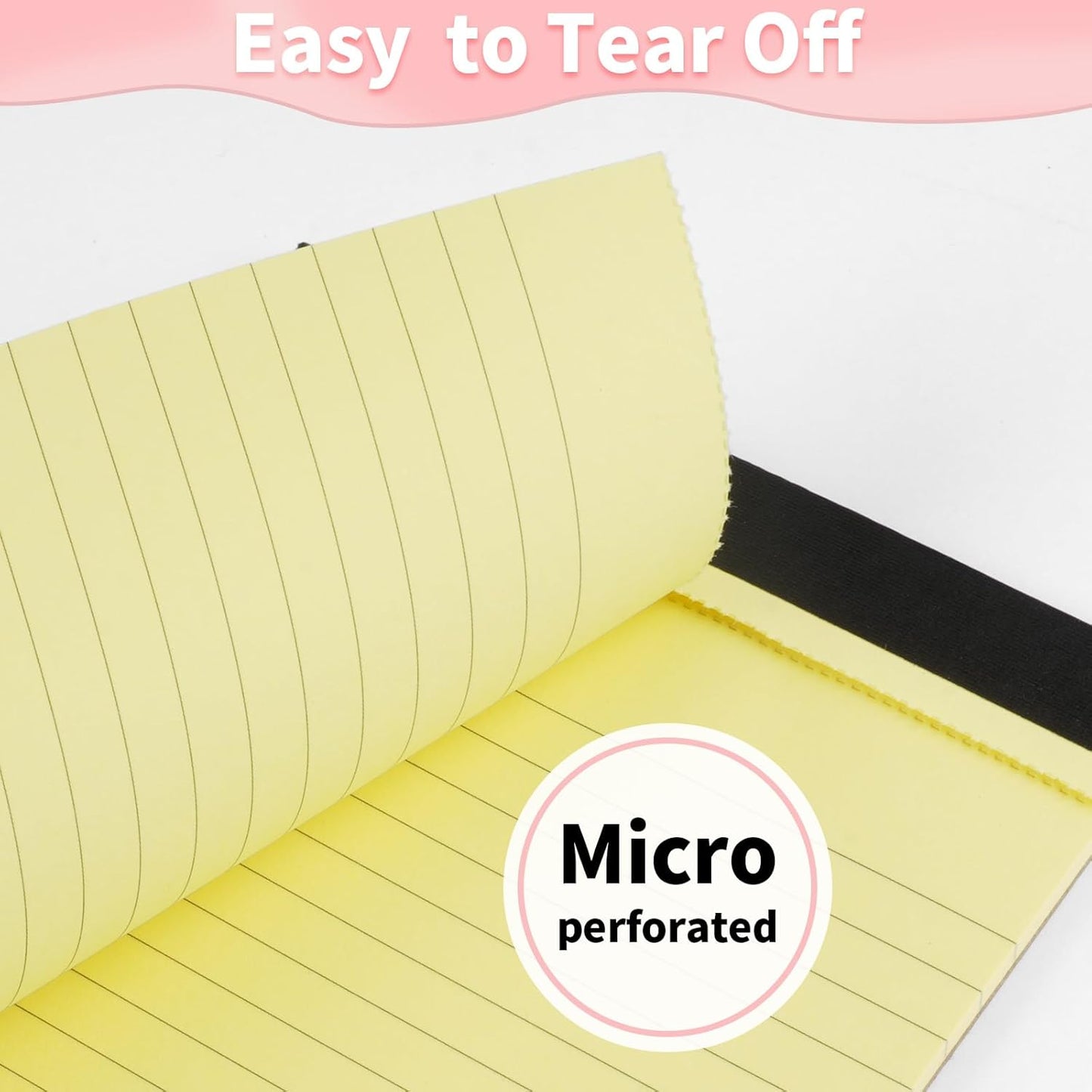 Legal Pads 5" X 8", 6 Pack Colored Note Pads, College Ruled Yellow Lined Paper Pads, Letter & Legal Ruled Pads, 30 Sheets per Small Writing Pads 5x8 for School, Home, Office, Business