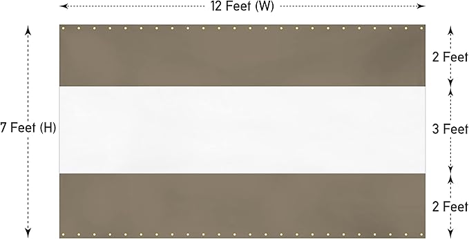Covers & All Outdoor Clear Panel Curtain, 12 oz Vinyl Outdoor Curtains for Patio, Weather Resistant Waterproof Tarp with Brass Grommets for Pergola, Porch, Gazebos, Balcony (7'H x 12'W Feet, Beige)