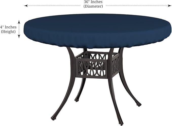 Covers & All Round Table Top Cover, 12 Oz Waterproof UV & Weather Resistant Patio Table Cover, Outdoor Table Cover for Patio Outdoor Furniture & Coffee Table (36" Dia x 4" H Inches, Blue)