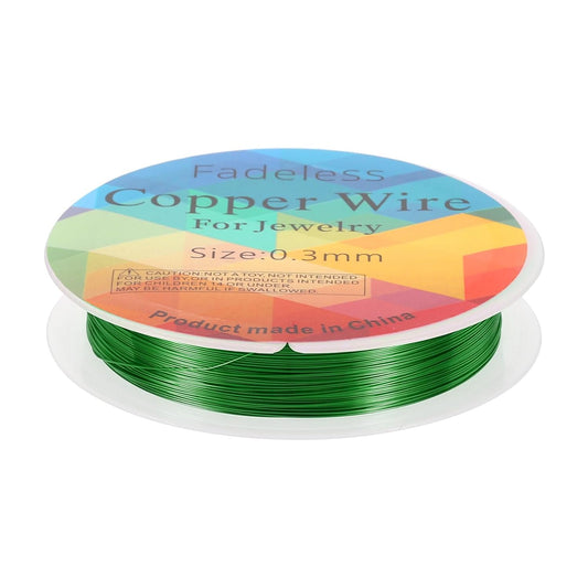 HARFINGTON 49ft Jewelry Wire, 28 Gauge (0.3mm) Brass Craft Soft Metal Tarnish Resistant Copper Beading Wire for Jewelry Making Supplies Crafting, Green