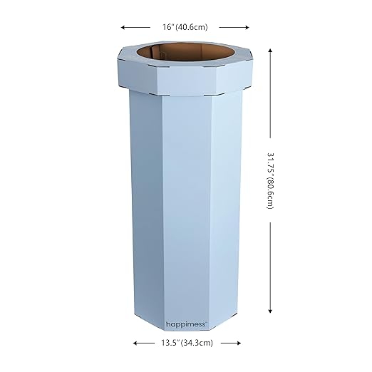 Eyely MPH1300G-SET2 Sal 25-Gallon Disposable Corrugated Cardboard Event Trash Can and Recycling Bin for BBQs, Beach, Parties & Events & Outdoor Activities, Tide Pool Blue (Set of 2)