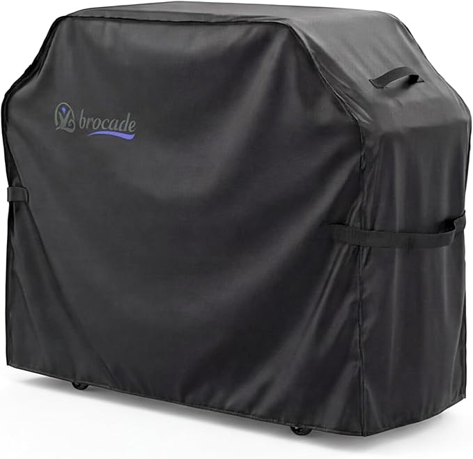 Grill Cover, Heavy Duty BBQ Grill Cover for Outdoor Grill, Waterproof, Anti-UV, Rip-Proof, Barbecue Cover with Adjustable Straps, Compatible for Weber, Charbroil, etc. Black (52'' x 26'' x 43'')