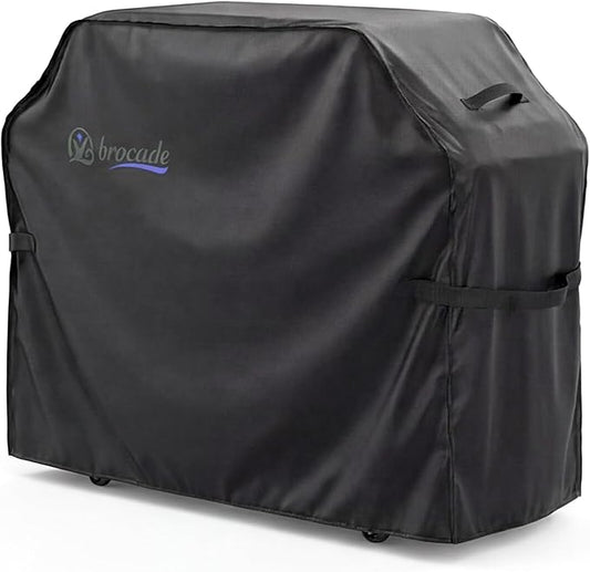 Grill Cover, Heavy Duty BBQ Grill Cover for Outdoor Grill, Waterproof, Anti-UV, Rip-Proof, Barbecue Cover with Adjustable Straps, Compatible for Weber, Charbroil, etc. Black (52'' x 26'' x 43'')