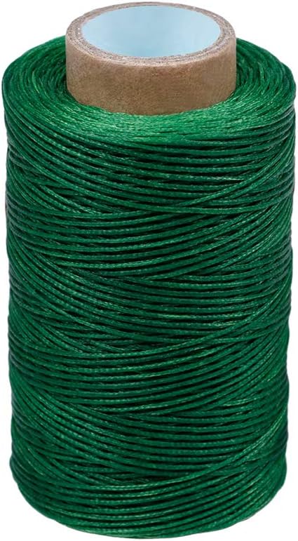 284 Yards Waxed Thread, 210D Heavy Duty Upholstery Wax Thread for Leather Sewing,0.8mm Flat Waxed Linen Cord for Bookbinding/Shoe Repairing/Leather Projects
