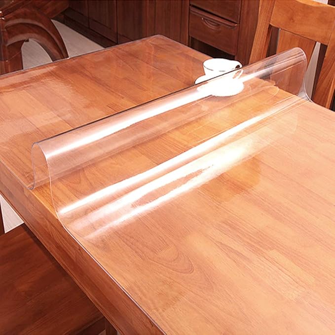 Clear Plastic Table Mats - 16x18" Transparent Crystal PVC Table Protector - Waterproof 1.5mm Thick