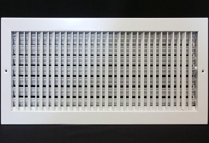 24" X 16" Adjustable AIR Supply Diffuser - HVAC Vent Cover Sidewall or Ceiling - Grille Register - High Airflow - White [Outer Dimensions: 25.75"w X 17.75"h]
