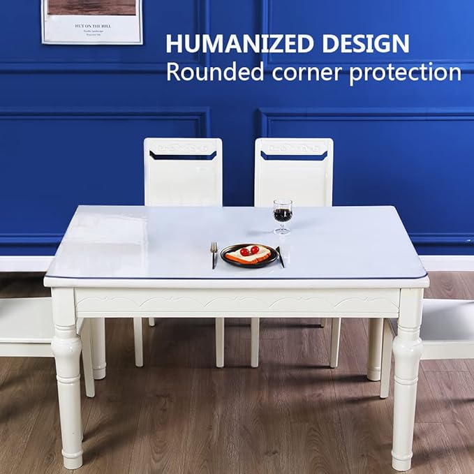 Multisize Clear PVC Table Protector Cover Mat 16x72 Inch Rectangular Plastic Table Cover Desk Pad Mat for Office Computer Desk/Console Table Thicken Decorative Tabletop Child Painting Table Rug Mat