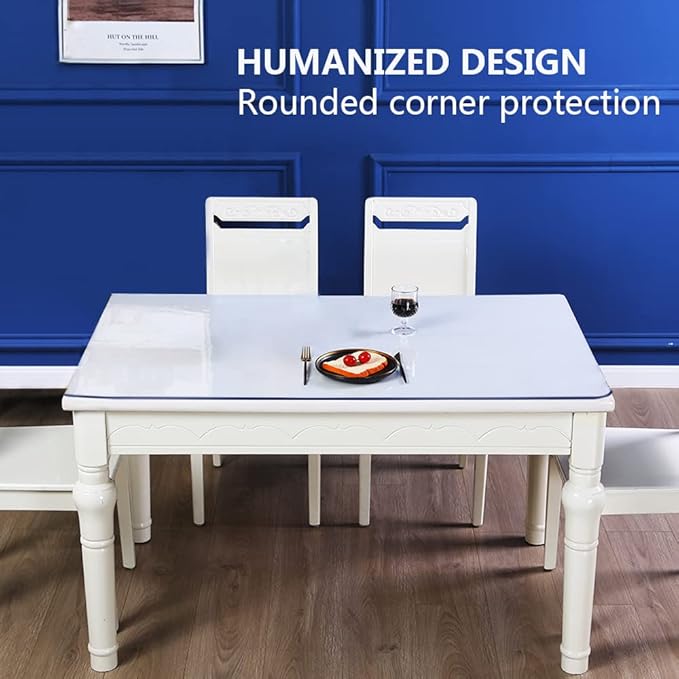 Transparent Vinyl Kitchen Bar Countertop Cover Pad Clear Table Protector 40x79 Inch Dining Table Protector Wooden Furniture Cover Protection Plastic Table Cloths Waterproof Table Mat Pad Rectanglar