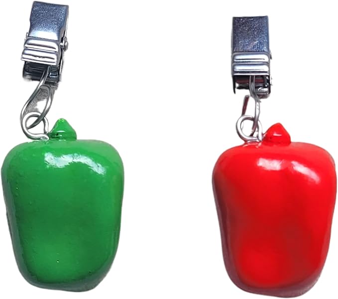 TwoFish Home Set of 4 Color Capsicum Resin Tablecloth Weights Clips Handicraft Color Capsicum Tablecloth Clamps Pack of 4