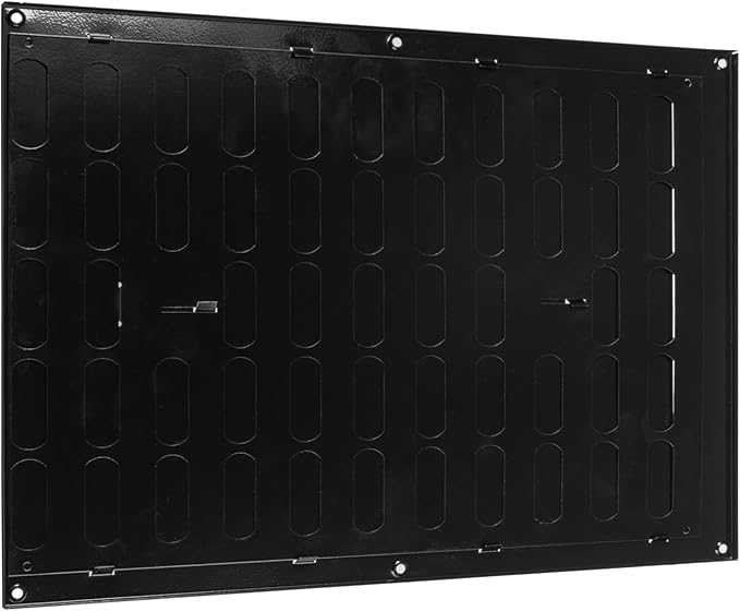 Vent Systems 16" x 12" Inch (Outer Dimensions) Metal Air Vent Grille - Black Adjustable Register Vent Cover - Open/Close Air Supply Intake Wall Vent - Heating/Cooling Ceiling Grille for House, Garage