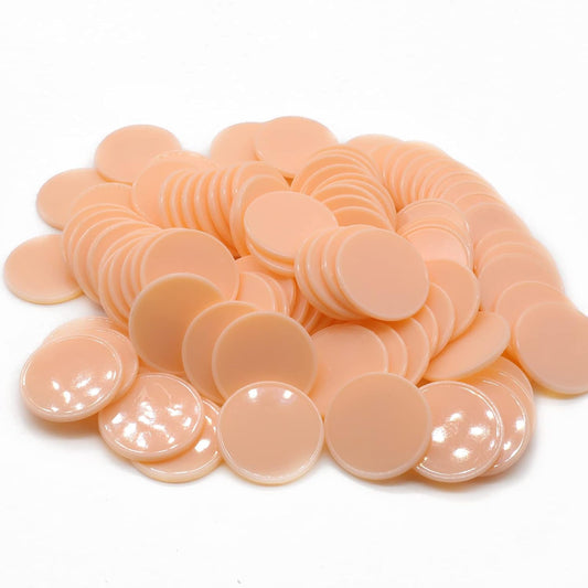 Set of 100 Opaque Plastic Learning Counters Mini Poker Chips Game Tokens with Storage Box (PeachPuff, 1.26 Inch)