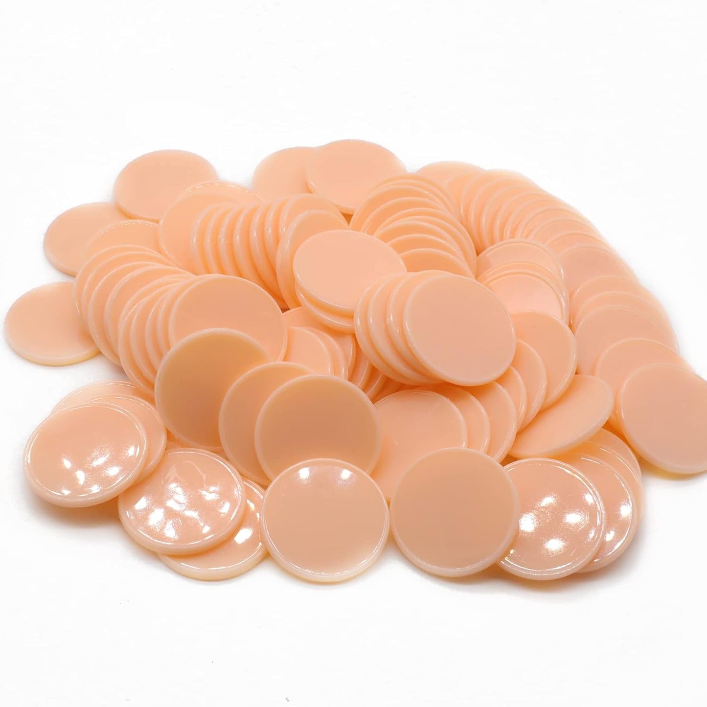 Set of 100 Opaque Plastic Learning Counters Mini Poker Chips Game Tokens with Storage Box (PeachPuff, 1.58 Inch)