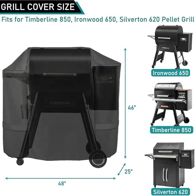 ZJYWSCH Grill Cover for Traeger Timberline 850, Ironwood 650, Silverton 620 Pellet Grills Waterproof BAC359 BAC505 BAC592 Traeger Ironwood 650 Grill Cover Full Length