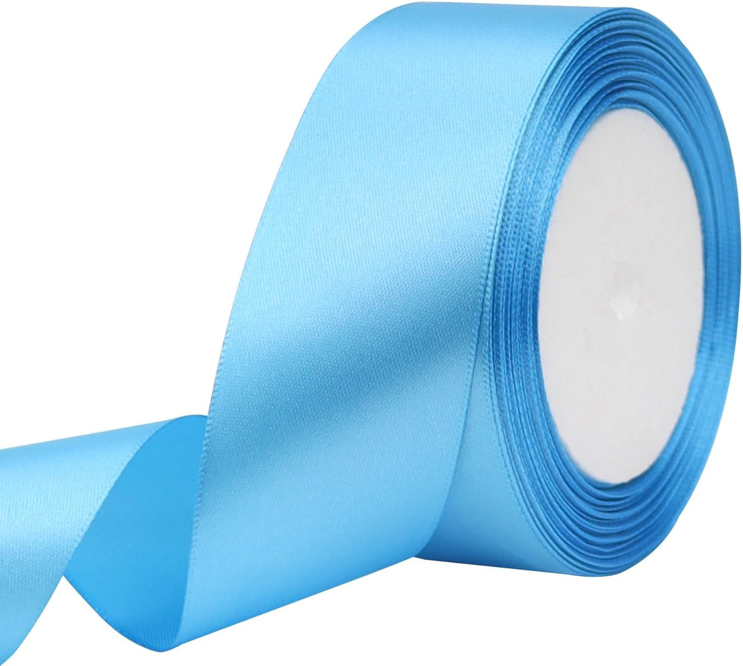 Light Blue Solid Satin Ribbon 1-1/2 Inch 25 Yards Solid Polyester Fabric Ribbon for Gift Wrapping Wedding Christmas Baby Shower Birthday Party Decoration Handmade Immortal Flower Craft