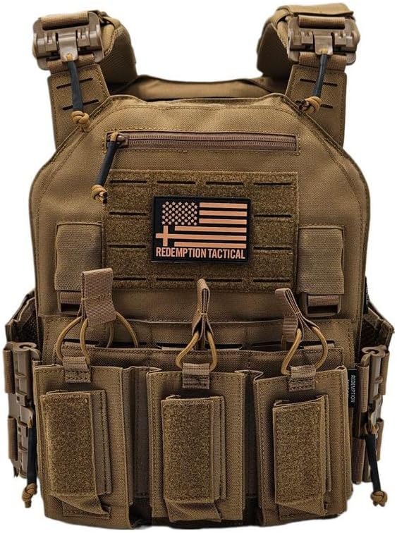 Redemption Crusader 2.0 Molle Quick Release Buckles Airsoft Vest With Adjustable Size Sides And Triple Pouch