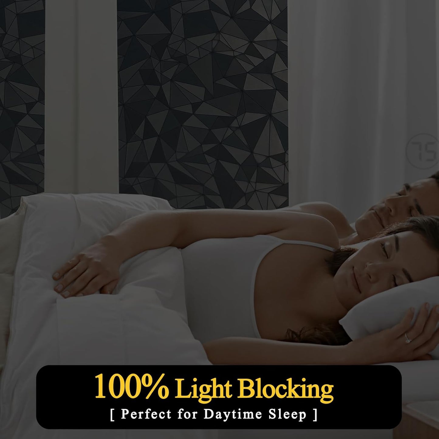 Niviy Blackout Window Privacy Film with Installation Tools Static Cling 100% Light Blocking Room Darkening, Heat Control Removable Window Tint for Home, 29.5" x 78.7"