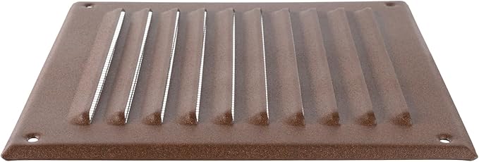Square Ventilation Grille / 6" x 6" Inch Inside Measurement/Brown Metal Air Vent Louver - Inside/Outside use - / 7.7" x 7.7" Inch Outer Measurement