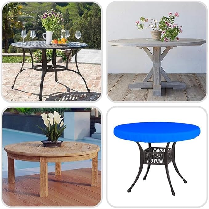 Covers & All Round Table Top Cover, 18 Oz Heavy Duty Waterproof UV & Weather Resistant Patio Table Cover, Outdoor Table Cover for Patio Outdoor Furniture & Coffee Table (36" Dia x 4 H Inches, Blue)