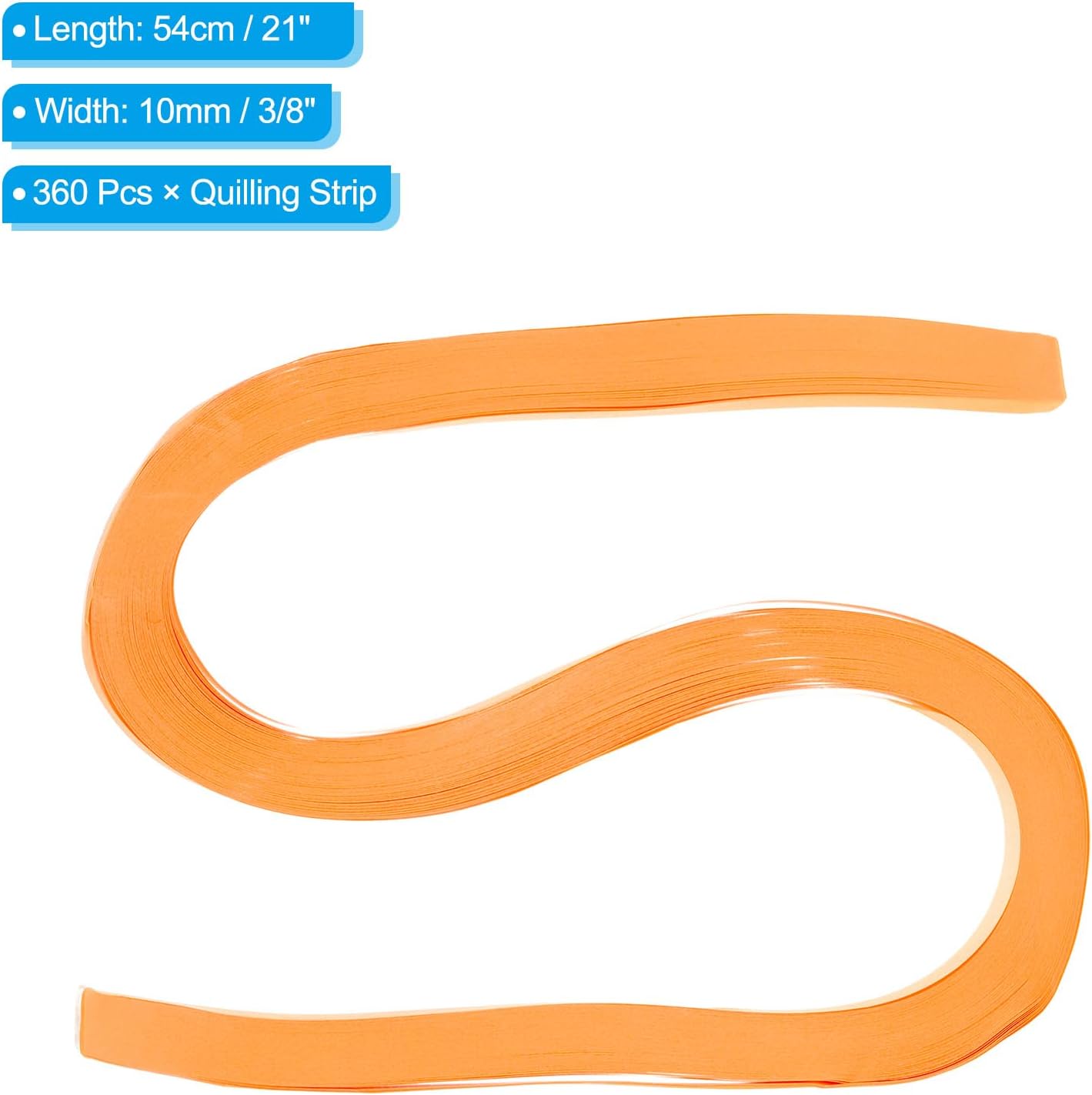 PATIKIL 360pcs Quilling Paper Strips Paper Flowers Quilling Kits 3/8"(10mm) Origami Paper for Adults Beginner Art Craft, 21"(54cm) Fluorescent Orange