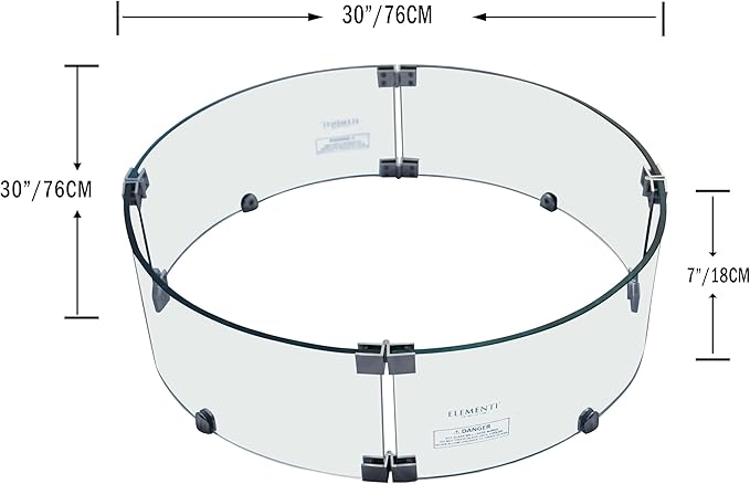 All Fire Table Pit Wind Screens and Stainless Steel Buner Lid from ELEMENTI | ELEMENTI Plus and MODENO (Wind Screens, Round 30" WS - 002)