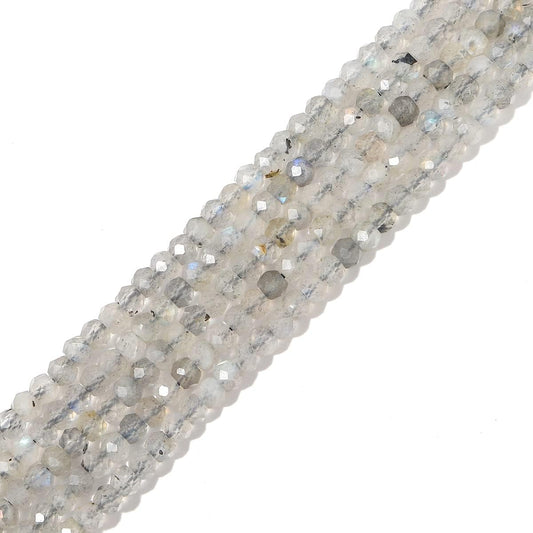 Natural Spectrolite Beads 4x2mm 120pcs Faceted Rondelle Loose Semi Gemstone Beads for Jewelry Making Design