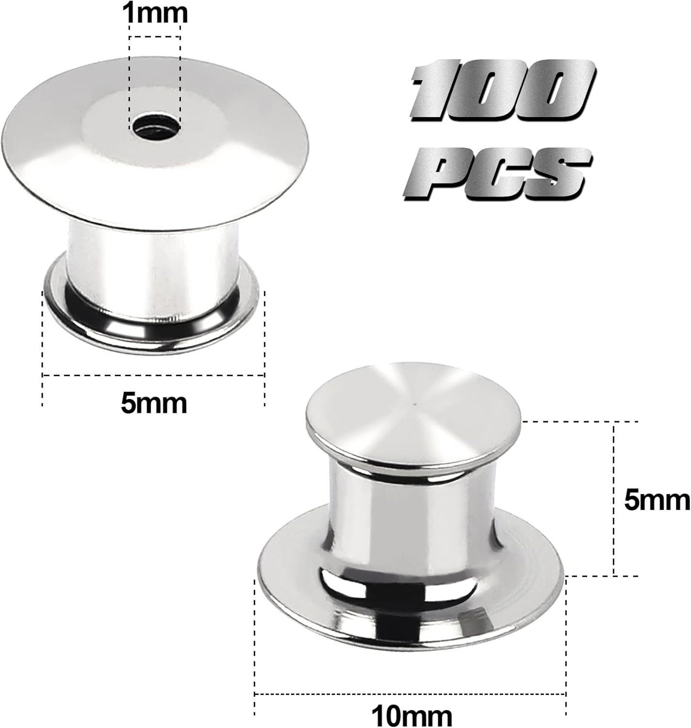 100 Pieces Metal Pin Backs Locking Pin Keepers Locking Clasp