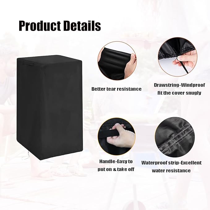 Smoker Cover Fit for PIQUEBAR Propane Smoker, Waterproof Grill BBQ Cover Vertical Smoker Covers-22 D x 20" W x 40" H