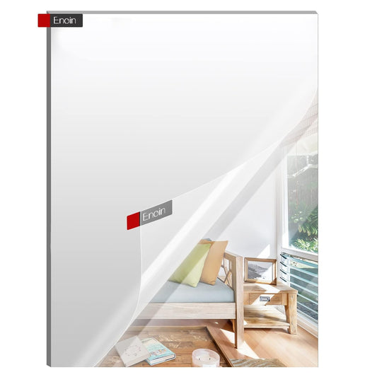 Enoin 1Pack 12 x 16 Inch Silver Mirror Acrylic/Plexiglass Sheet 0.118'' 1/8'' Thick, Non Glass Safety Reflective Mirror Sheet Laser Board Panel for Home and Commercial Use, DIY Craft, Wall Decor