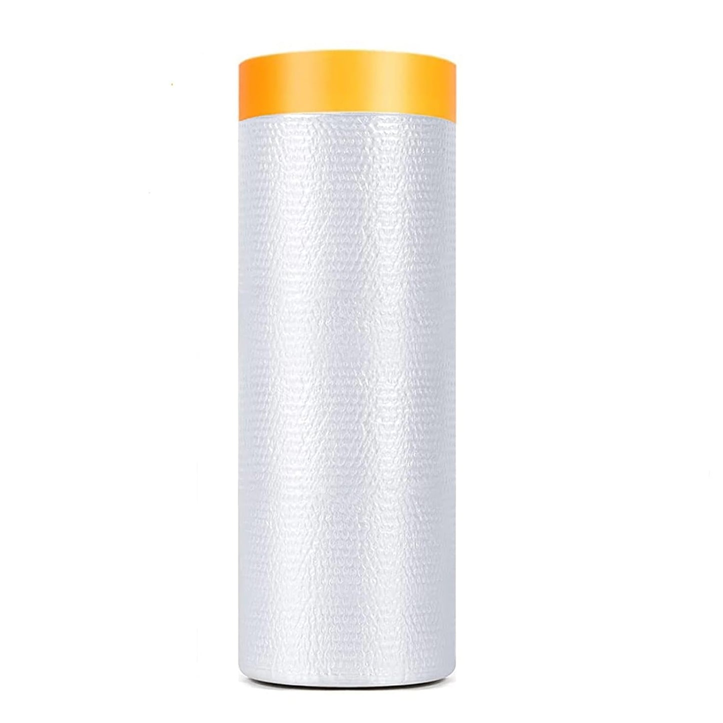 Painters Plastic with Tape, Pre-Taped Masking Film, Automotive Best Tape and Drape, Paint Adhesive Protective Film Roll for Covering Skirting, Frames, Cars and Auto Body (5 X 65-Feet) (1)