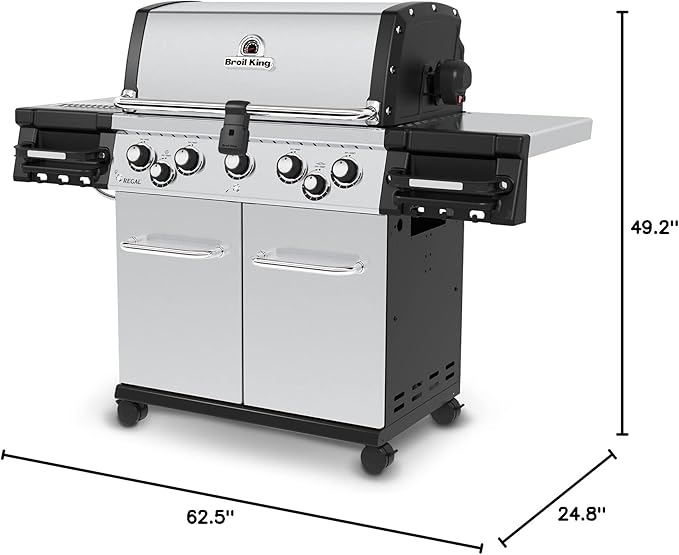 Broil King 958944 Regal S 590 Pro IR Propane Gas Grill, 5-Burner, Stainless Steel