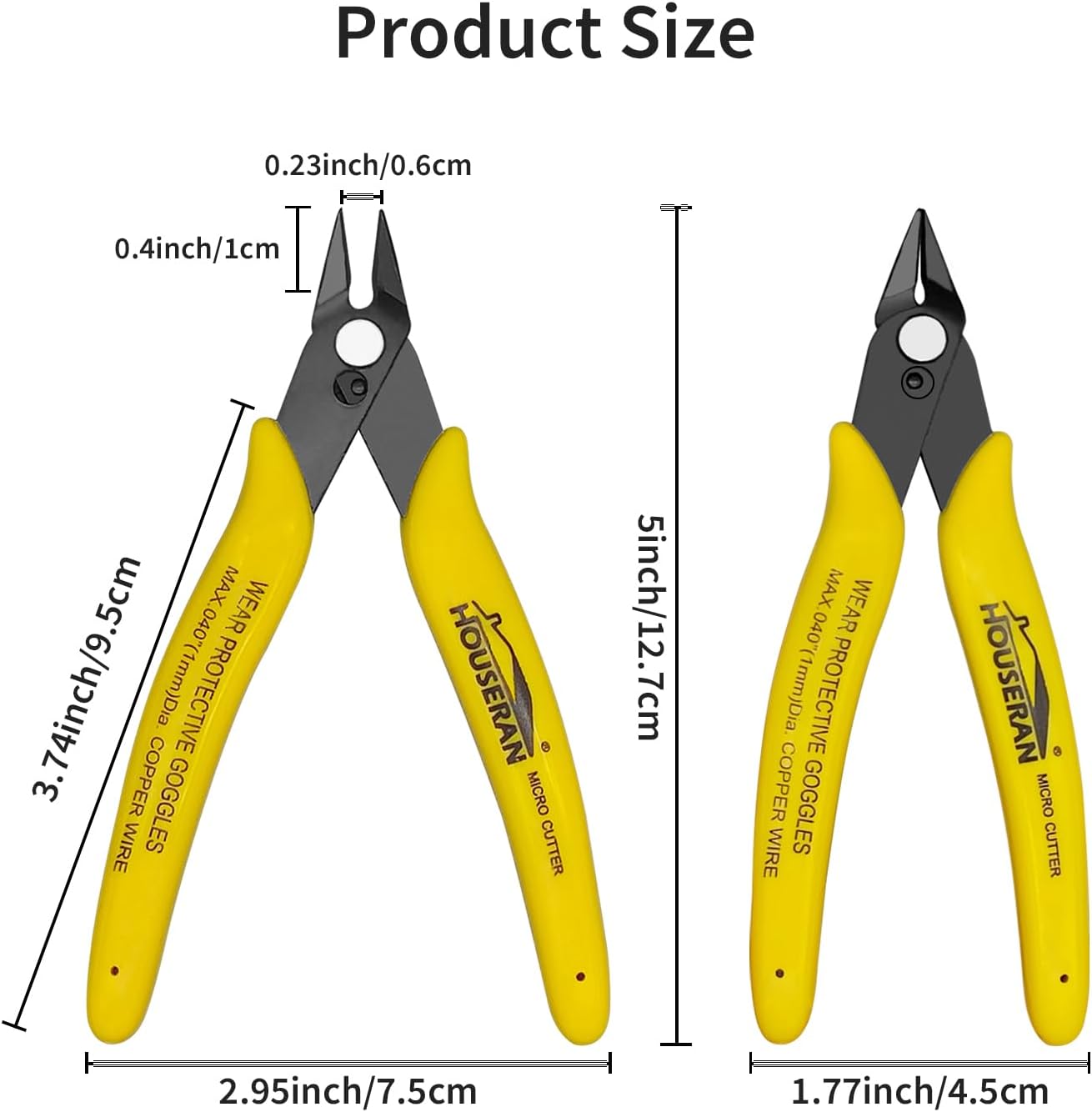Flush Cutters, 5 Pack, 5 Inch Micro Flush Cut Pliers with Spring, Side Cut Nippers, Mini Wire Cutters Model Nippers Flush Cutters for Jewelry Making, Plastic Models, Zip Ties, Electronics